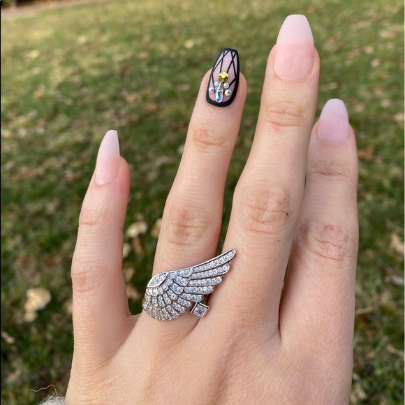 925 Sterling Silver White Sapphire  Ring - Picture 7 of 9